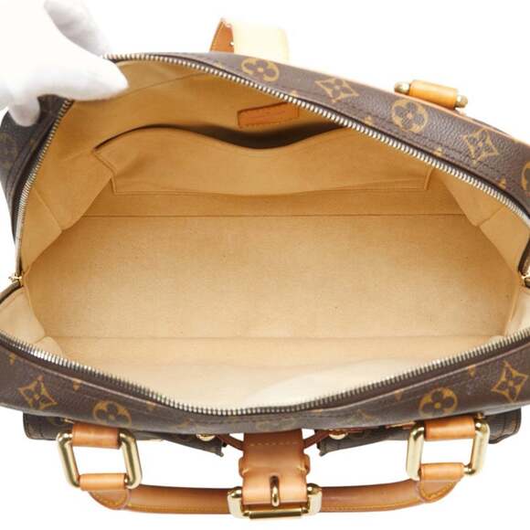 LOUIS VUITTON Authentic Brown Monogram Leather Boston Bag